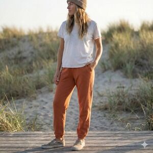 Mollusk California Sweatpants Womens Small Terra Cotta Orange Cotton Joggers